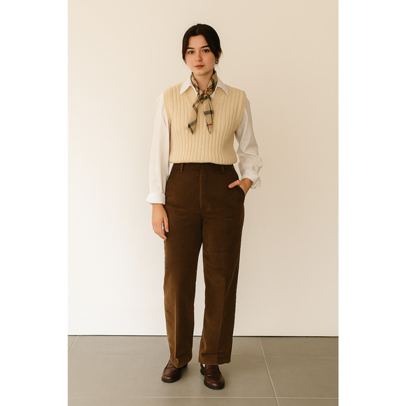 Boathouse Row Vintage Womens Sweater Vest Large Neutral Cottage Preppy Academia - Picture 1 of 5